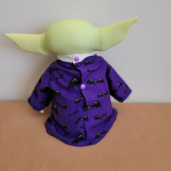 Spooky Bats 2pc Halloween Outfit/scarf set for 11" Mattel Child Grogu Yoda dolls - Picture 8 of 8